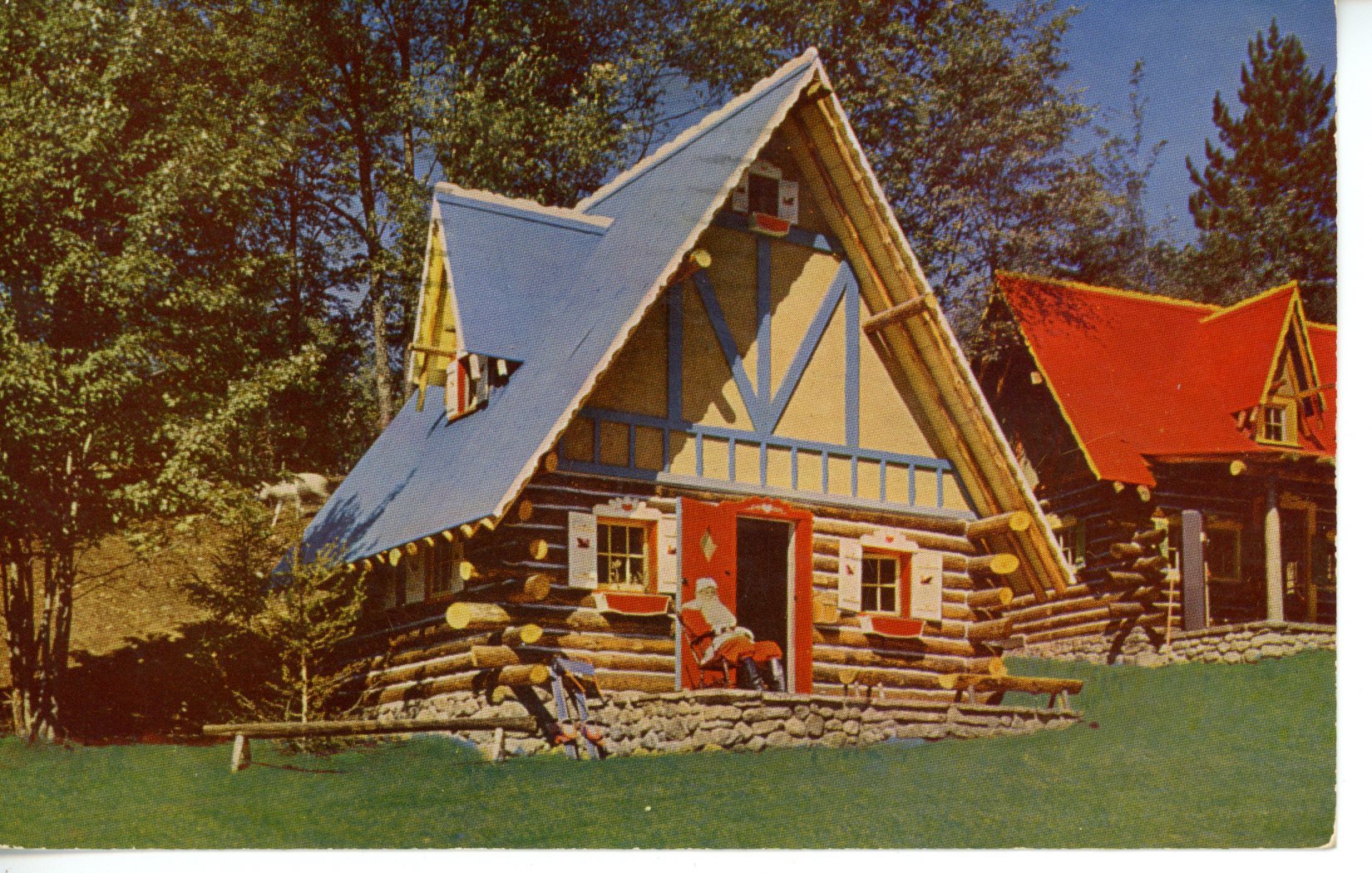 Santa’s House, Vintage Postcard, circa 1950s