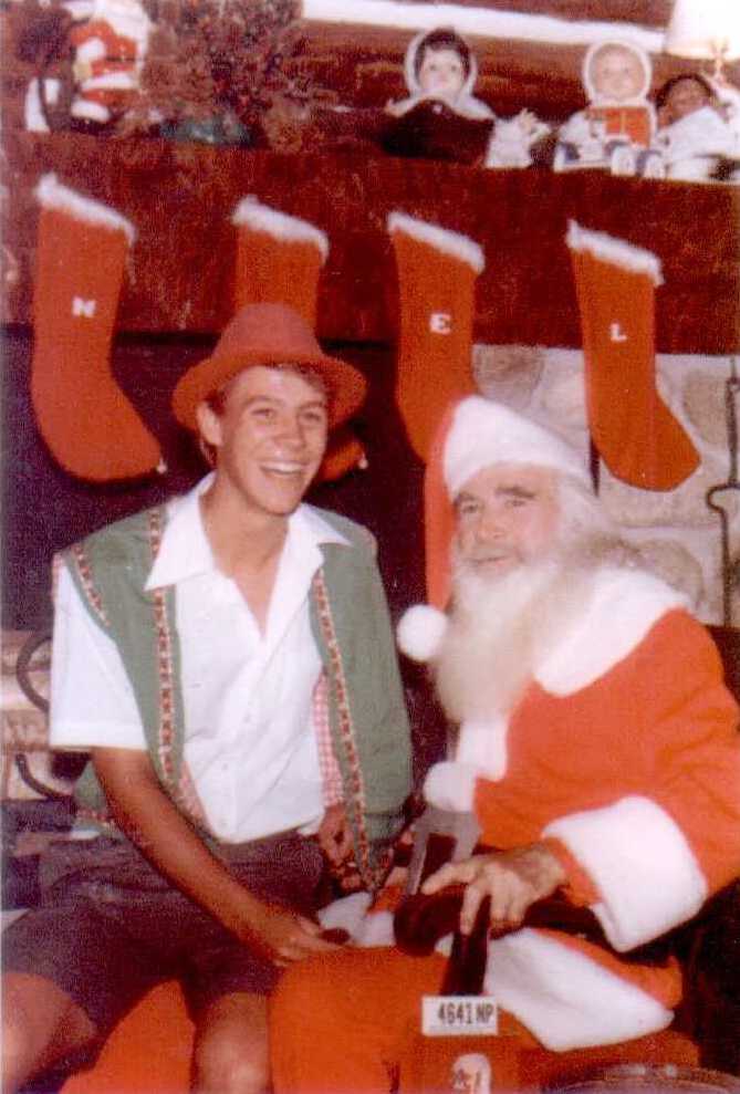 Elfin Dave With Santa, circa 1979