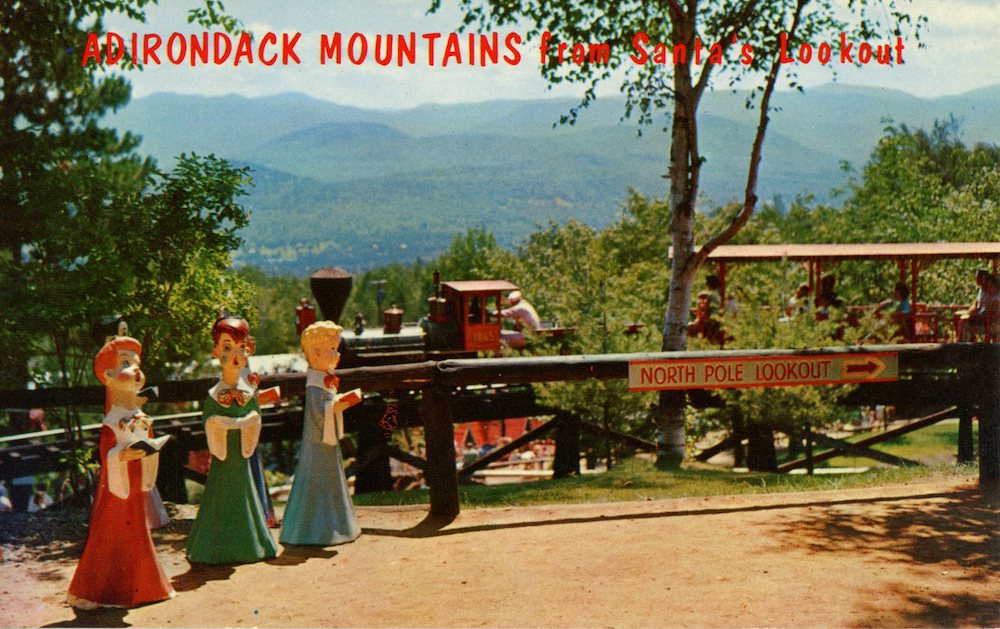Santa’s Lookout, Vintage Postcard, circa 1950s
