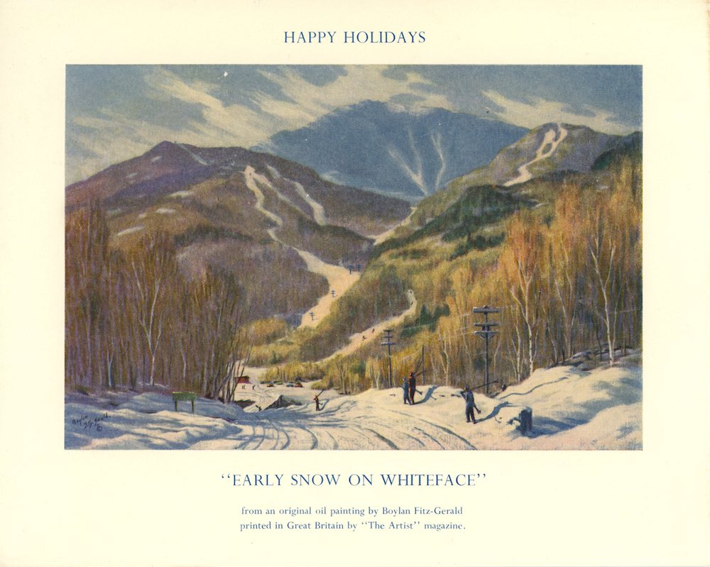 Happy Holidays Christmas Card, Early Snow On Whiteface by Boylan Fitz-Gerald