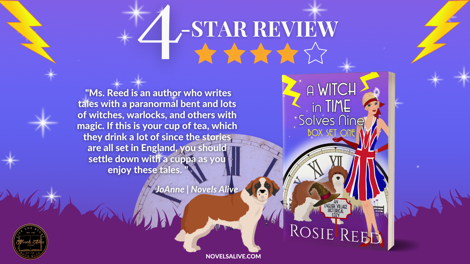 Novels Alive  4-STAR REVIEW: A WITCH IN TIME SOLVES NINE by Rosie Reed