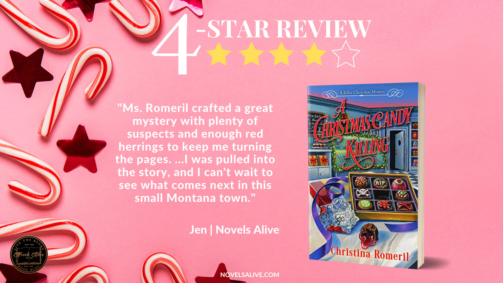 Novels Alive  4-STAR REVIEW: A CHRISTMAS CANDY KILLING by Christina Romeril