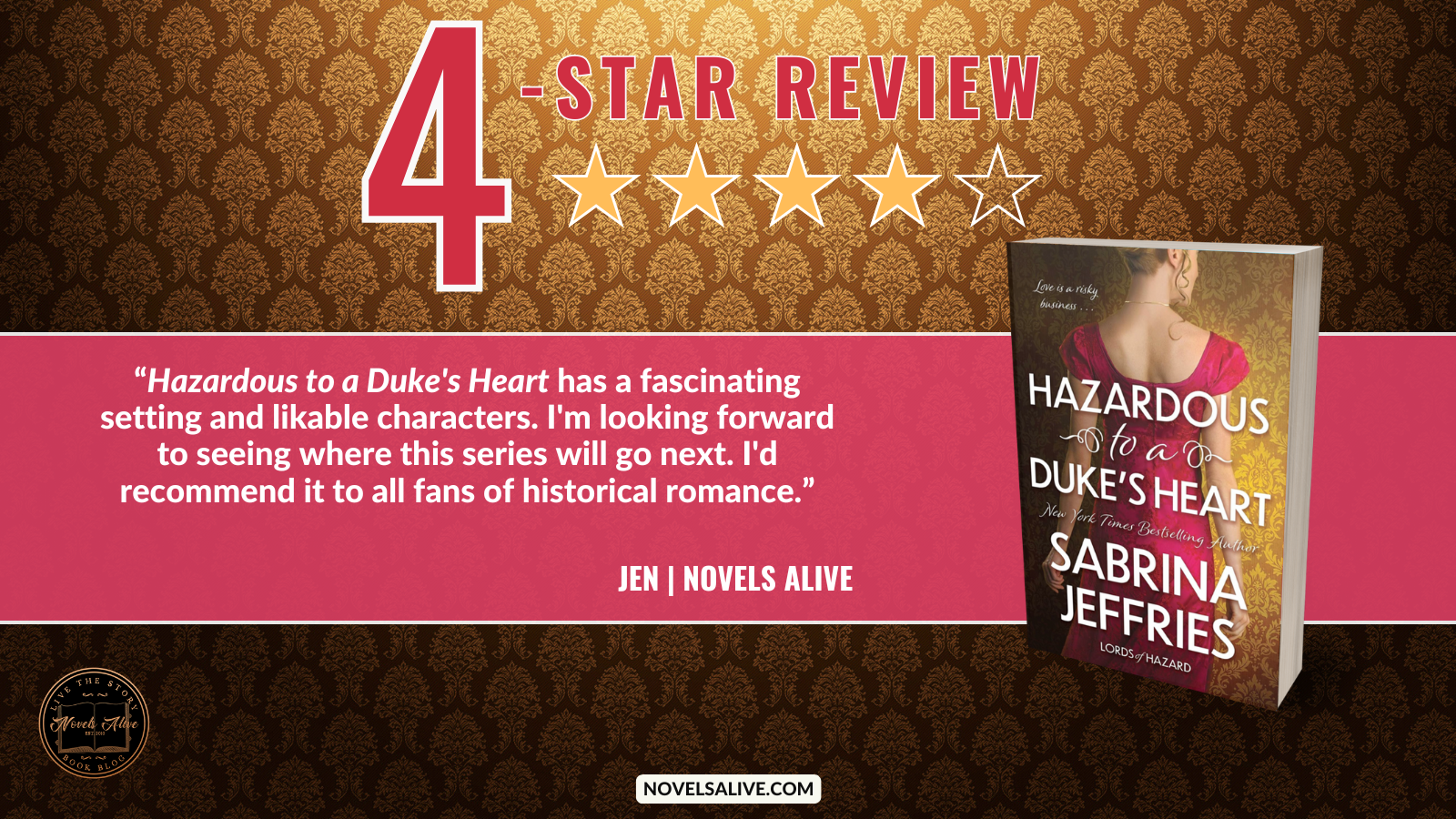 Novels alive 4 star review hazardous to a duke s heart by sabrina