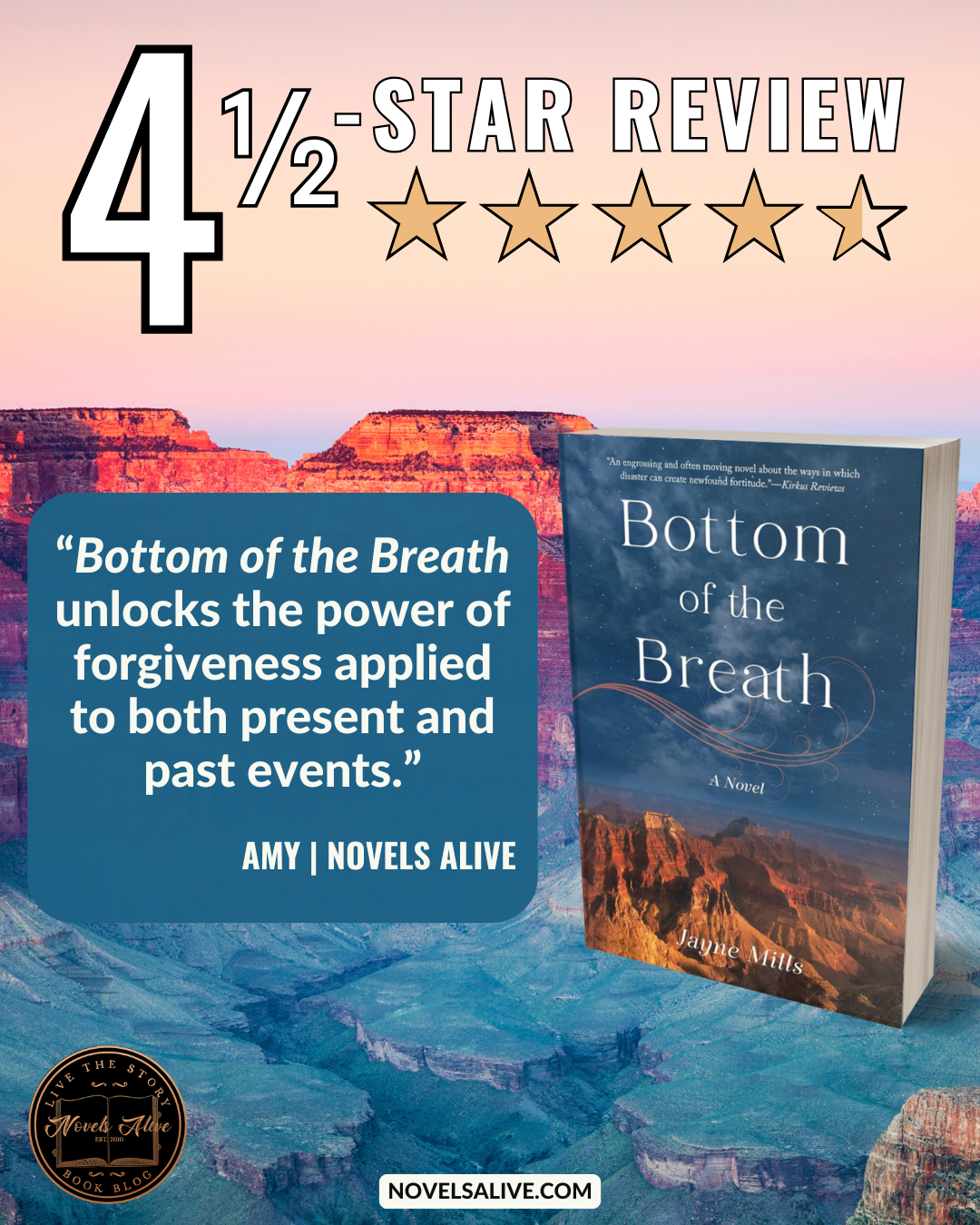 Novels Alive | 4.5-STAR REVIEW: BOTTOM OF THE BREATH by Jayne Mills