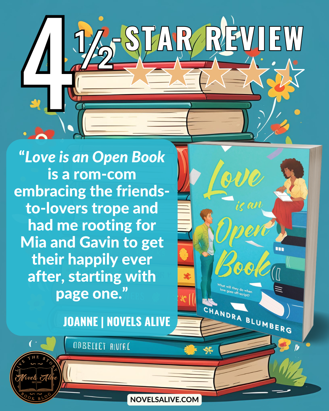 Novels Alive | 4.5-STAR REVIEW: LOVE IS AN OPEN BOOK by Chandra Blumberg