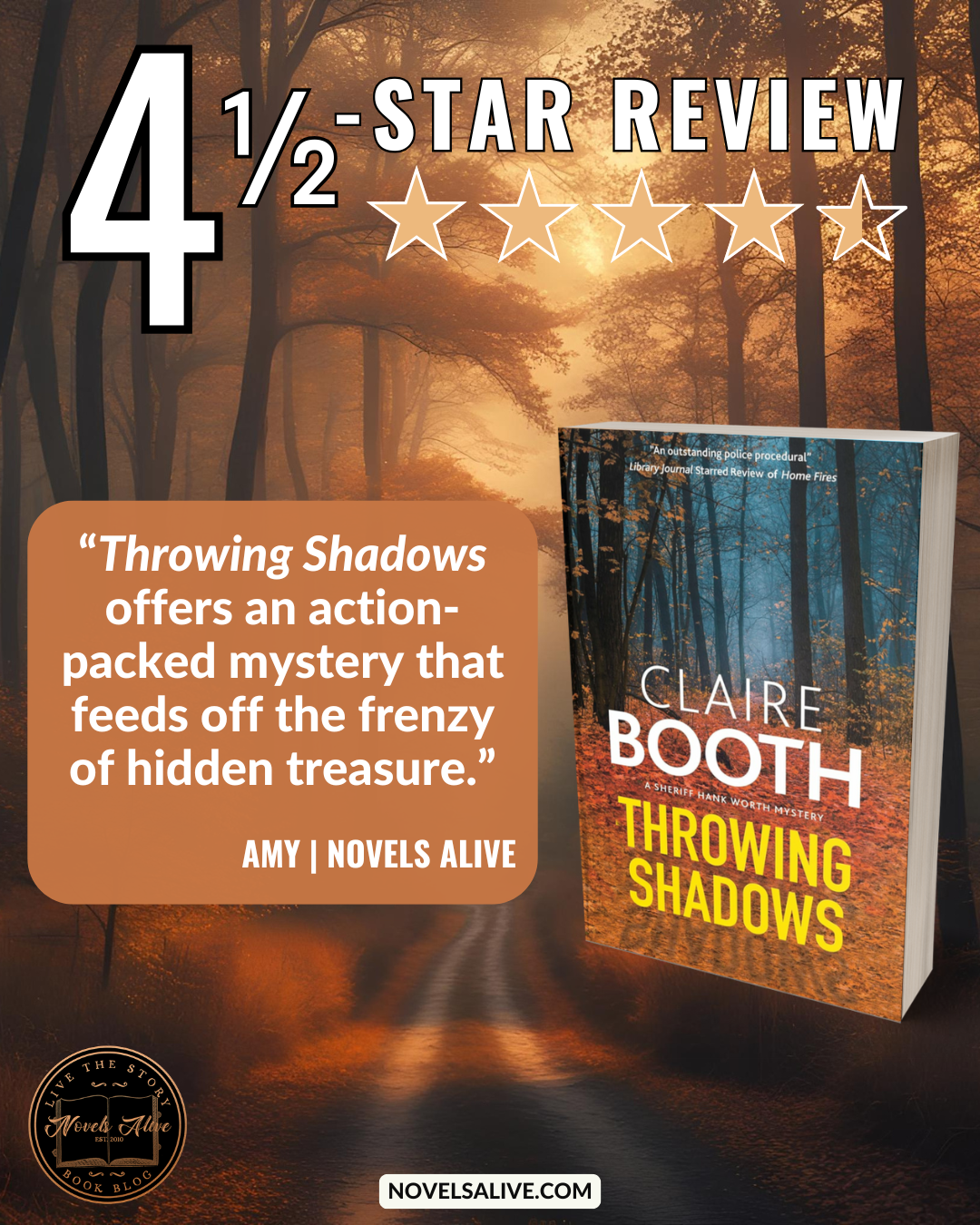 Novels Alive | 4.5-STAR REVIEW: THROWING SHADOWS by Claire Booth
