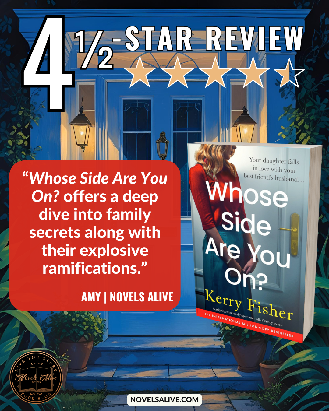 Novels Alive | 4.5-STAR REVIEW: WHOSE SIDE ARE YOU ON? By Kerry Fisher