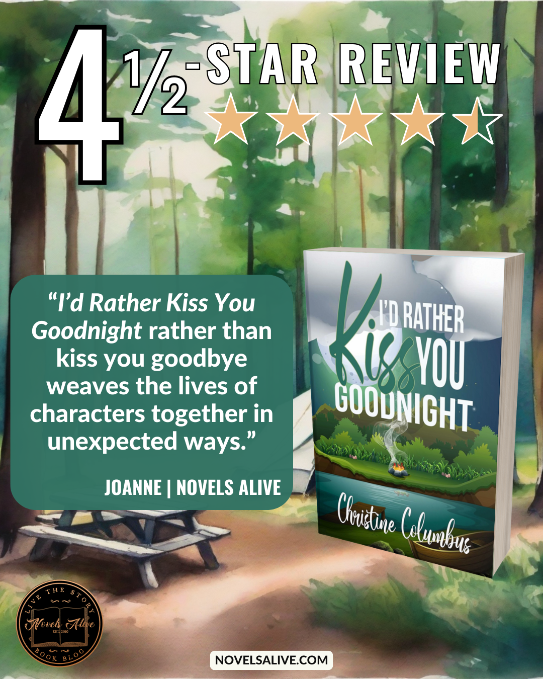 Novels Alive | 4.5-STAR REVIEW: I'D RATHER KISS YOU GOODNIGHT by ...