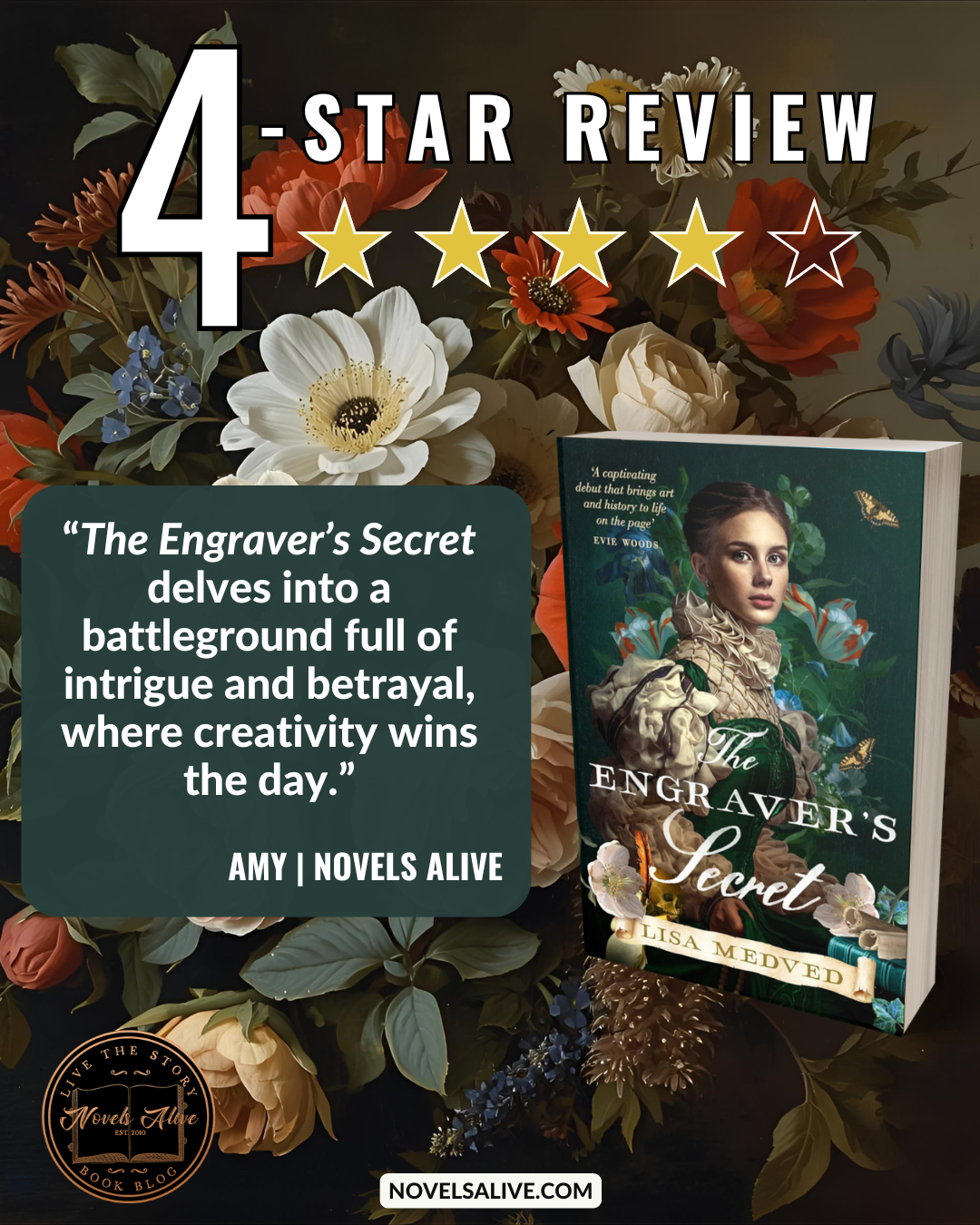 Novels Alive | 4-STAR REVIEW: THE ENGRAVER’S SECRET By Lisa Medved