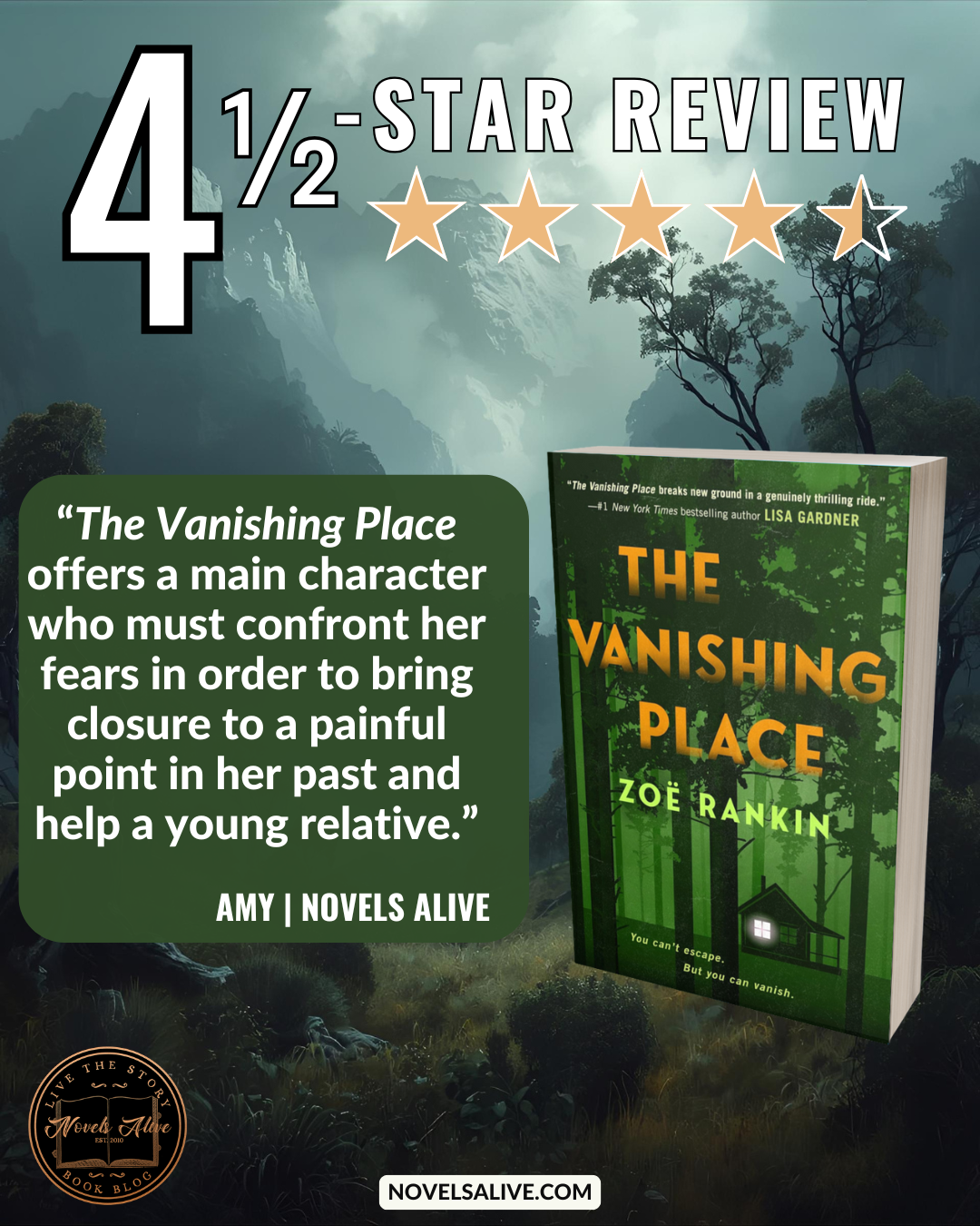 Novels Alive 4.5STAR REVIEW THE VANISHING PLACE by Zoë Rankin
