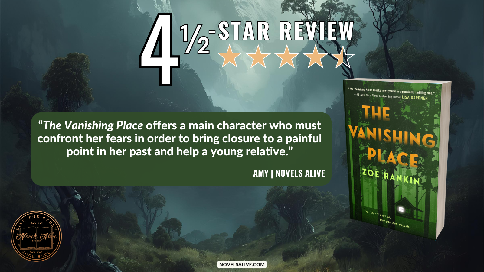 Novels Alive 4.5STAR REVIEW THE VANISHING PLACE by Zoë Rankin