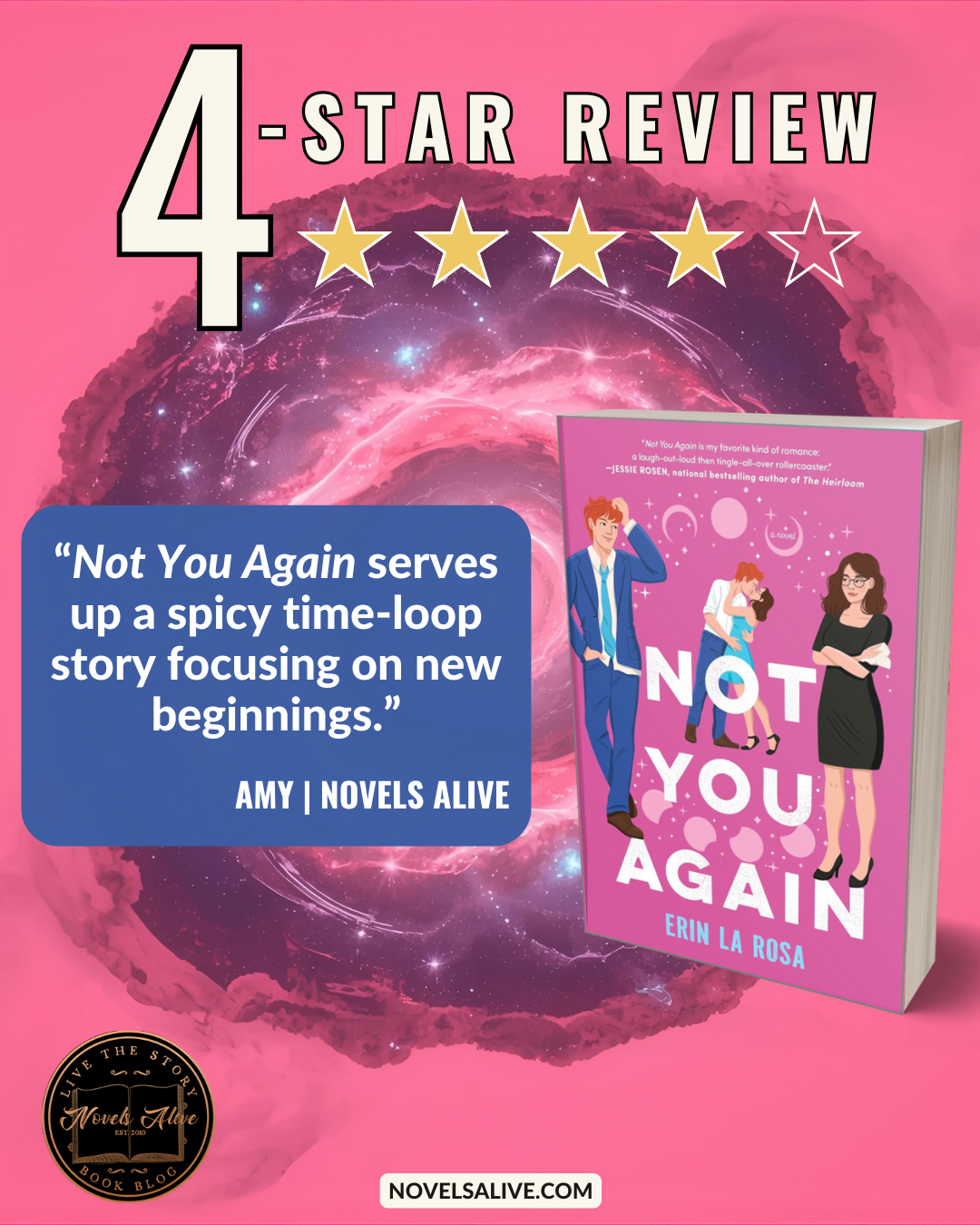 Novels Alive | 4-STAR REVIEW: NOT YOU AGAIN by Erin La Rosa