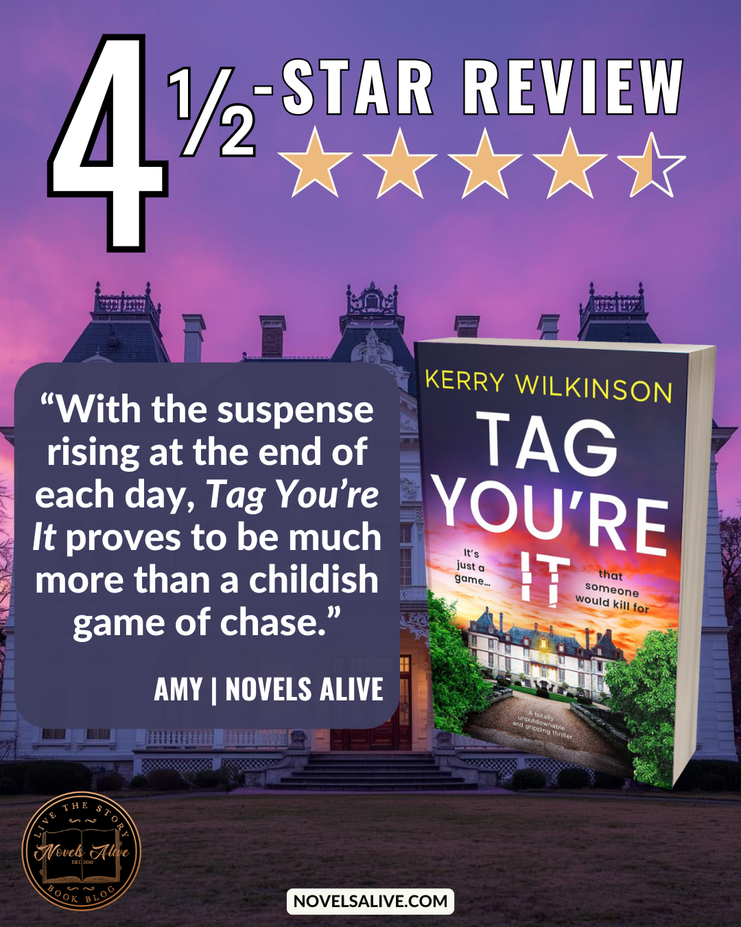 Novels Alive | 4.5-STAR REVIEW: TAG, YOU'RE IT by Kerry Wilkinson
