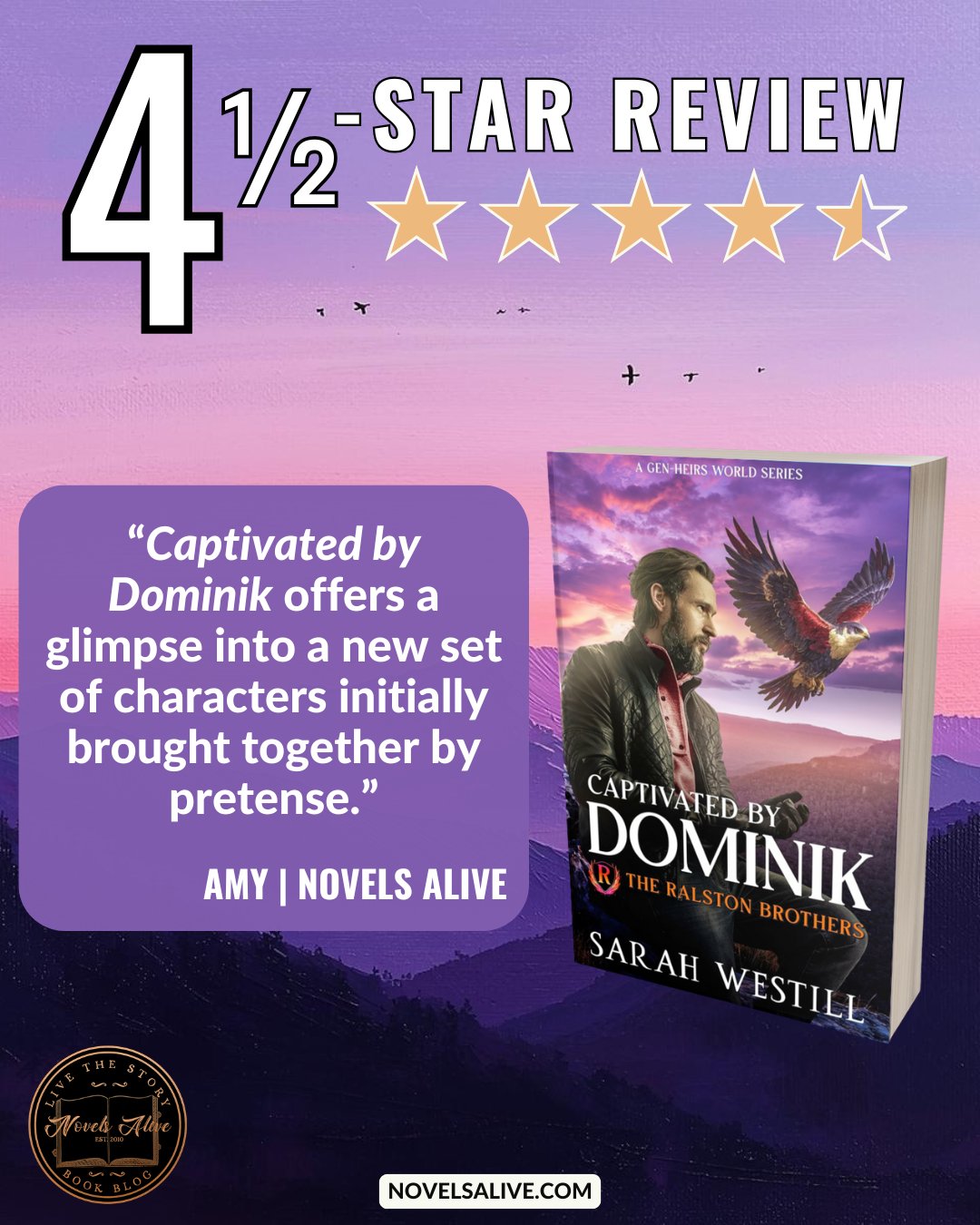 Novels Alive | 4.5-STAR REVIEW: CAPTIVATED BY DOMINIK by Sarah Westill