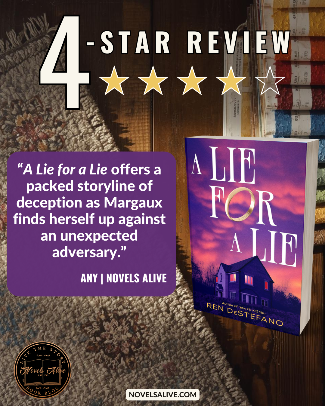 Novels Alive | 4-STAR REVIEW: A LIE FOR A LIE by Ren DeStefano