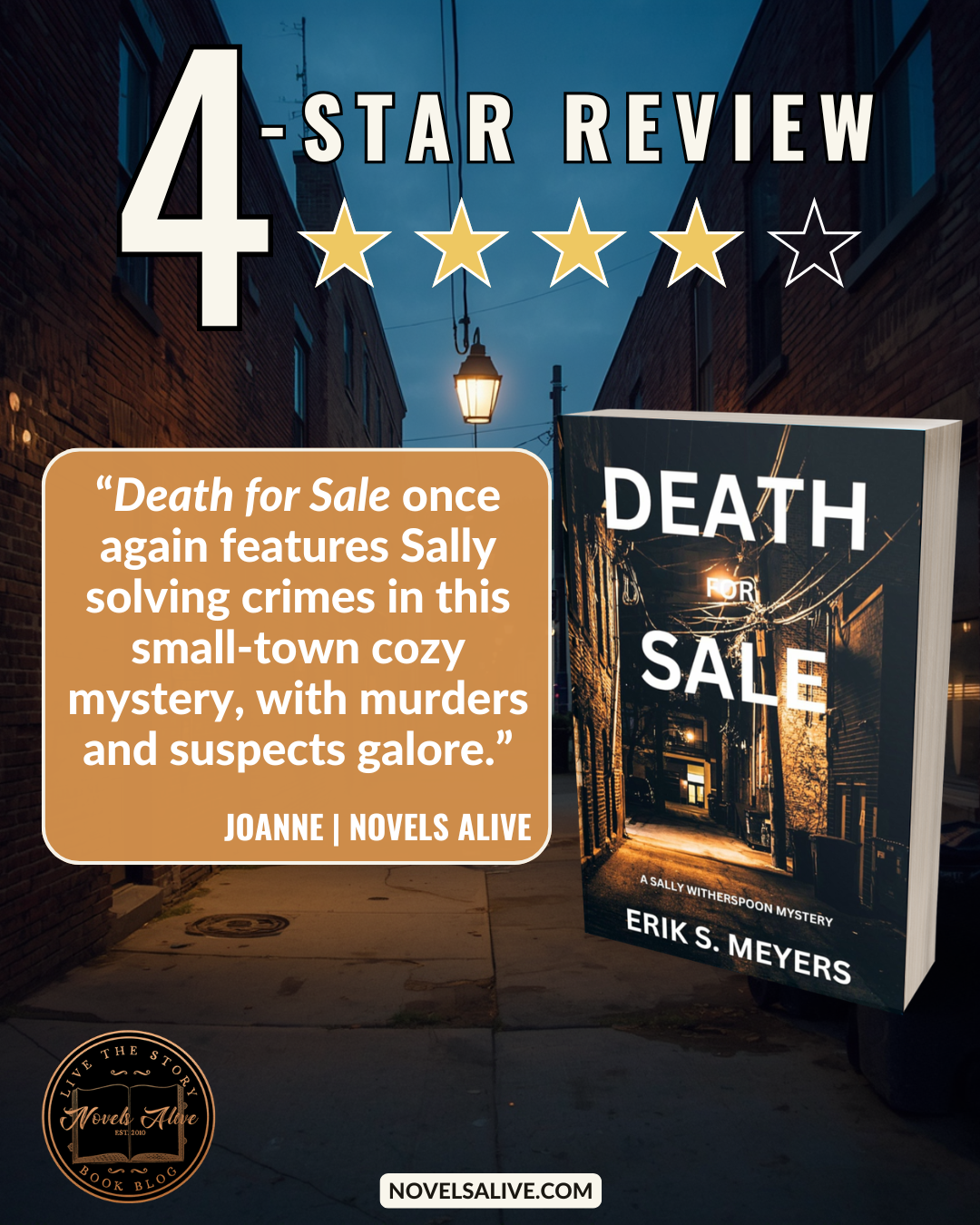 Novels Alive | 4-STAR REVIEW: DEATH FOR SALE by Erik S. Meyers