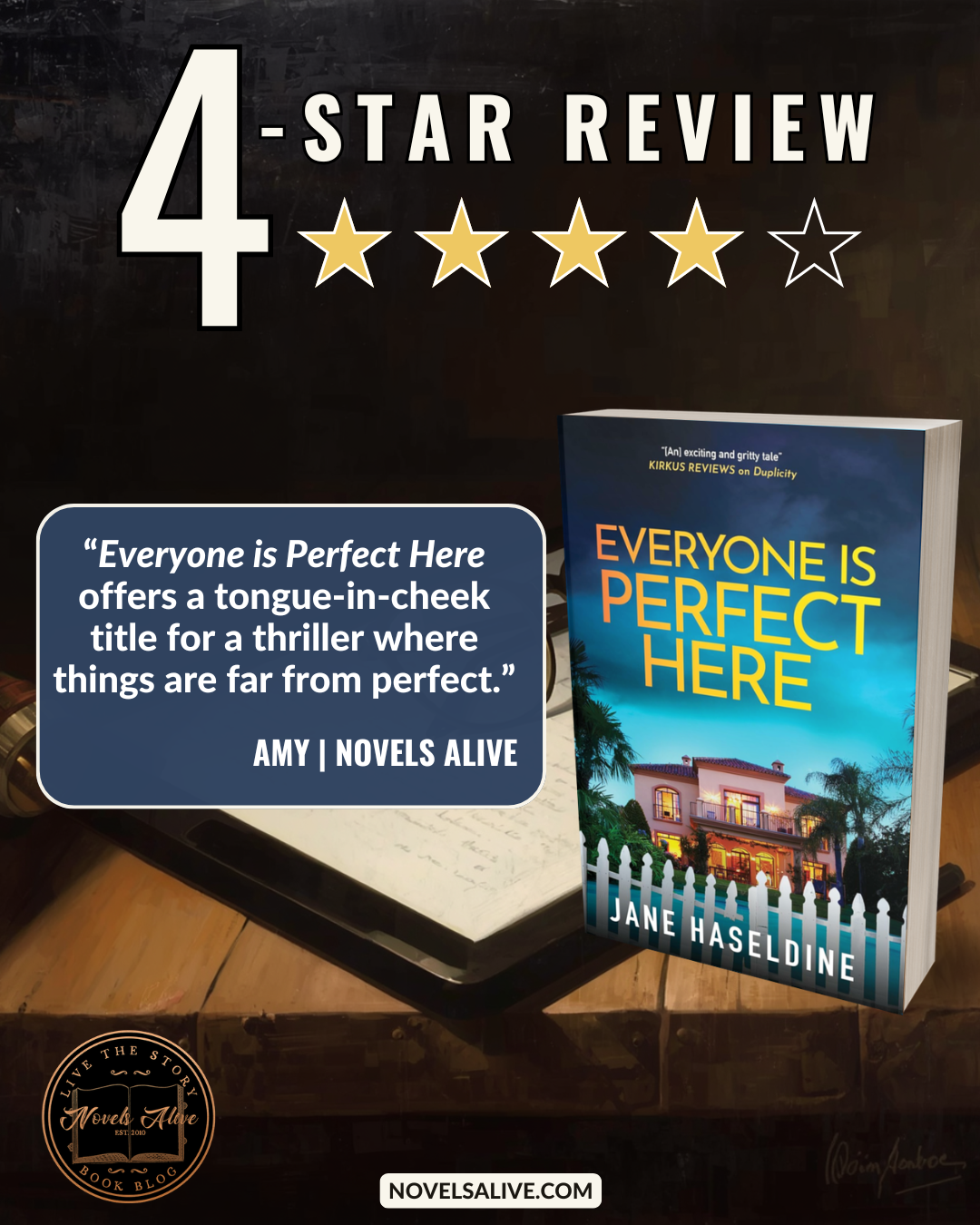 Novels Alive | 4-STAR REVIEW: EVERYONE IS PERFECT HERE by Jane Haseldine