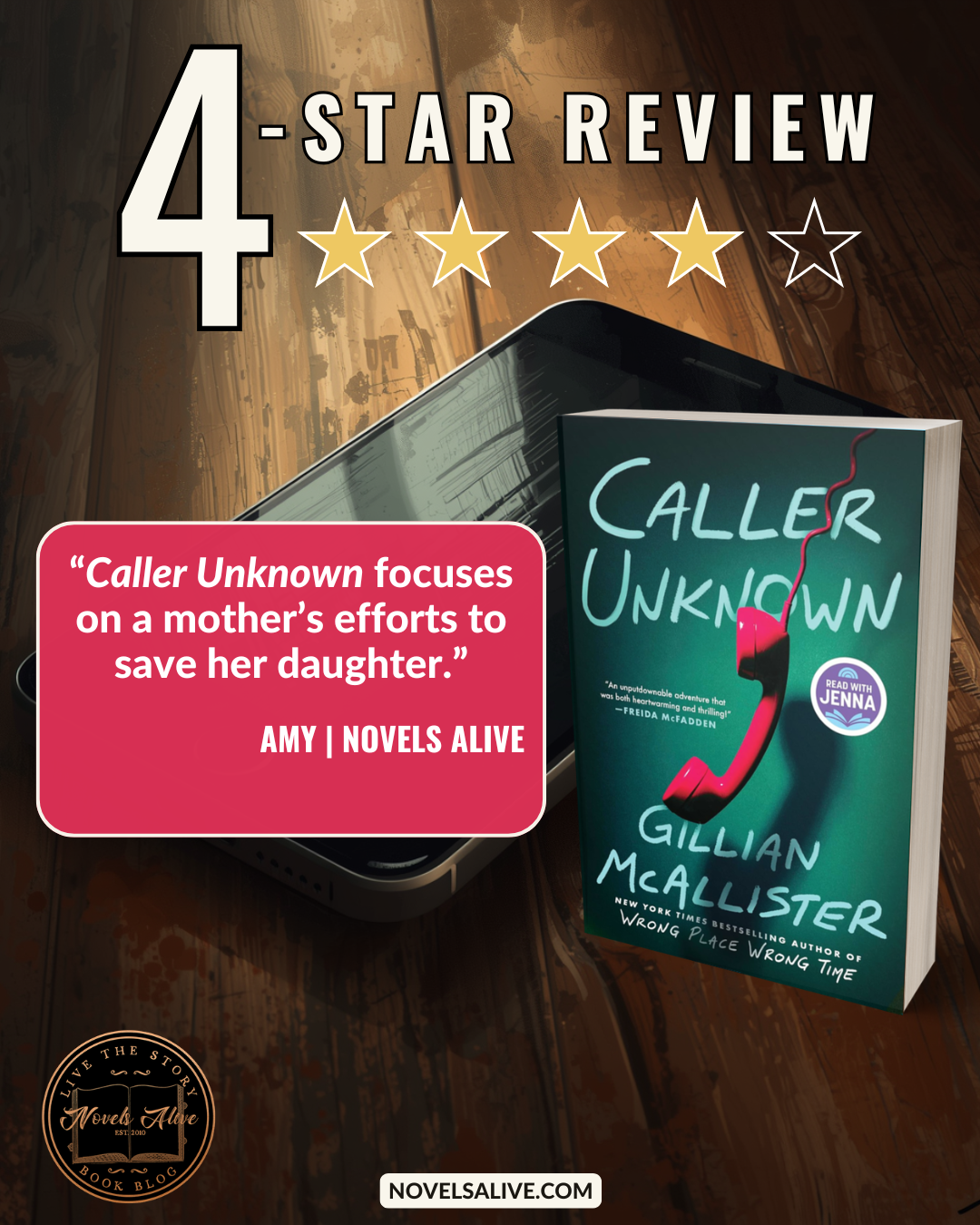 Novels Alive | 4-STAR REVIEW: CALLER UNKNOWN by Gillian McAllister