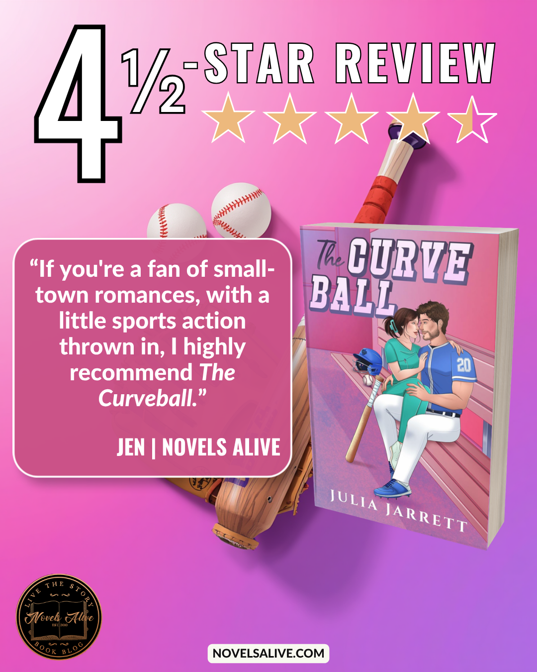 Novels Alive | 4.5-STAR REVIEW: THE CURVEBALL by Julia Jarrett
